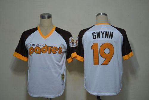 Mitchell And Ness Padres #19 Tony Gwynn White Throwback Stitched MLB Jersey
